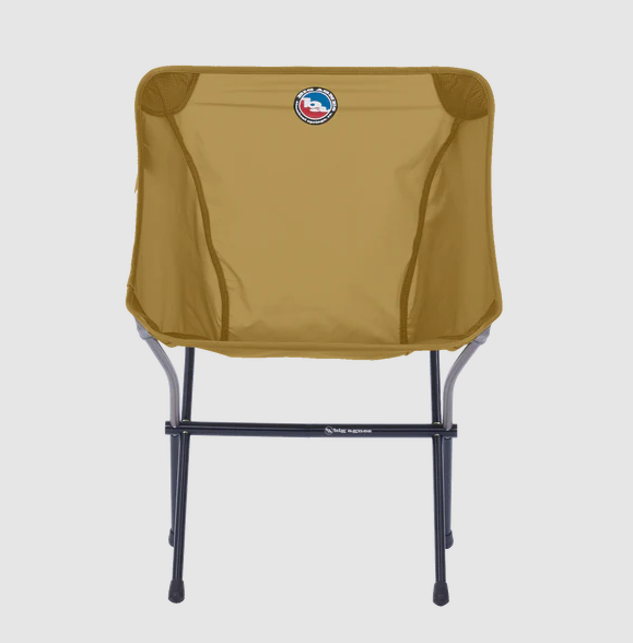 the big agnes mica basin camp chair in the color tan, front view