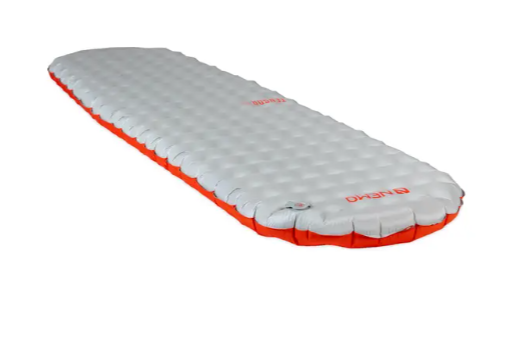the nemo tensor all season insulated ultralight sleeping pad in mummy version, inflated and laid out
