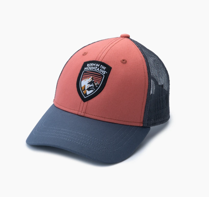 the kuhl born trucker hat in the color tuscany, front view