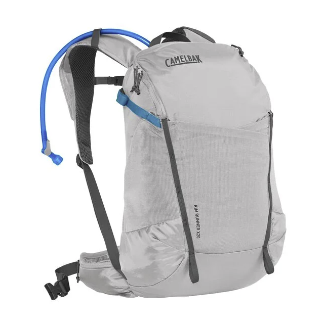 the camelbak womens rim runner x20 backpack in the color vapor blue, front view
