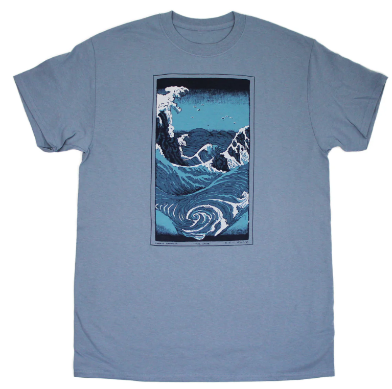 liberty graphics waves tee shirt in color stone blue