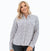 the old ranch womens elowen long sleeve shirt in the color white, front view on a model