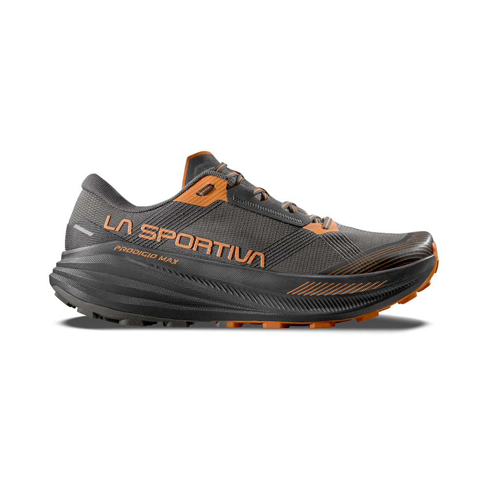 La Sportiva Prodigio Max Men's Trail Running Shoes, color mocha, outer side view