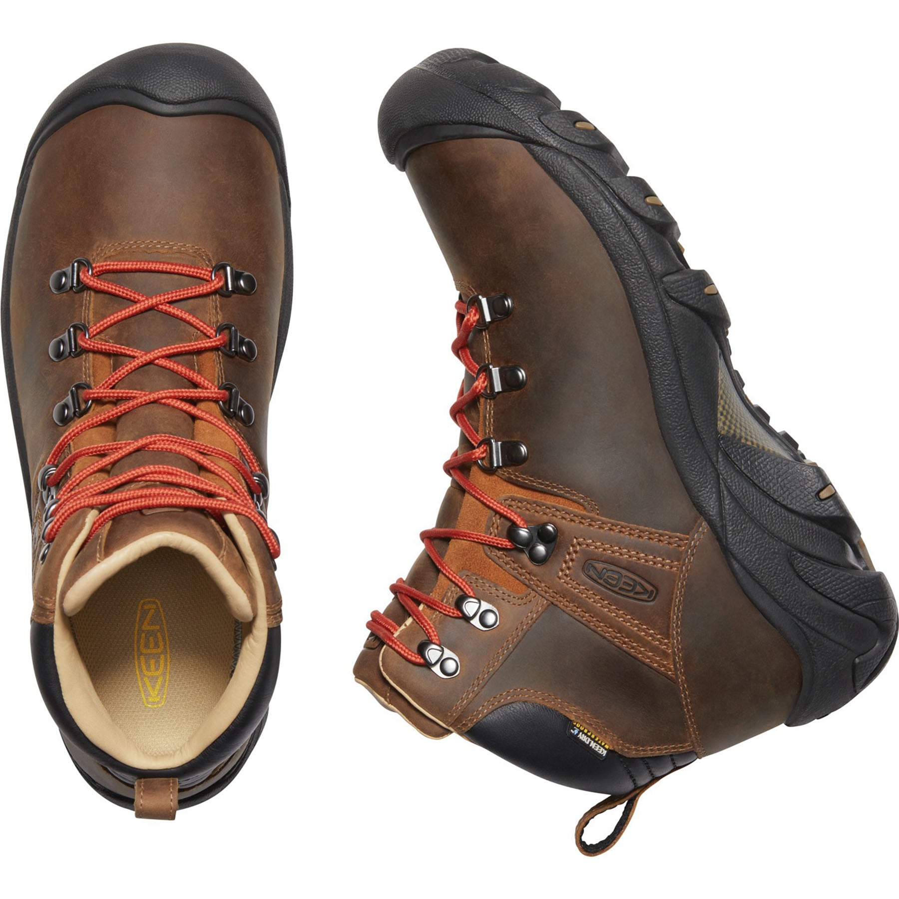 top down look at a pair of men's pyrenees hiking boots