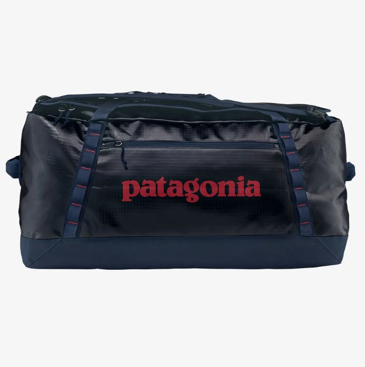 patagonia black hole duffel 100 litres in classic navy, side view