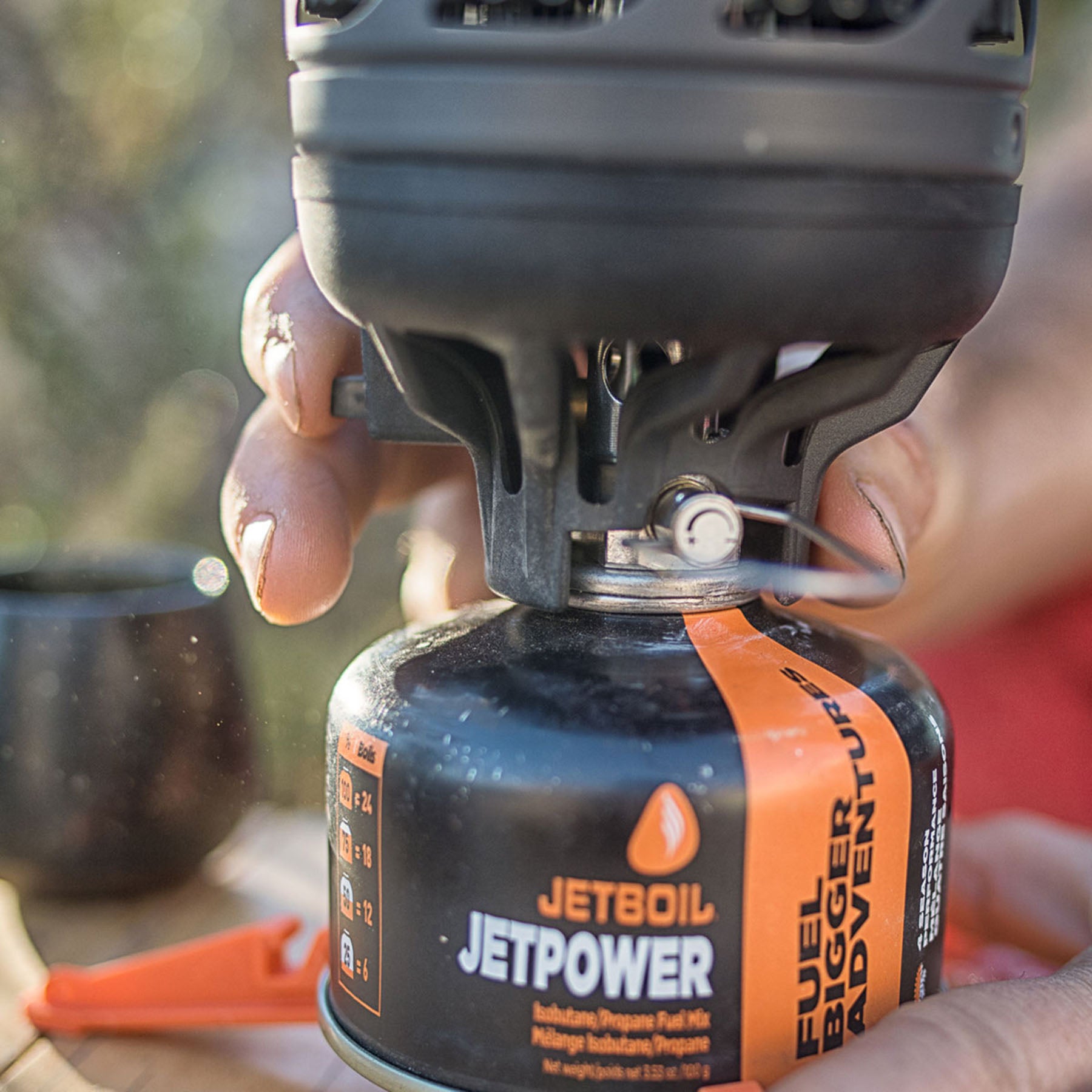 close up of the jetboil flash on a canister