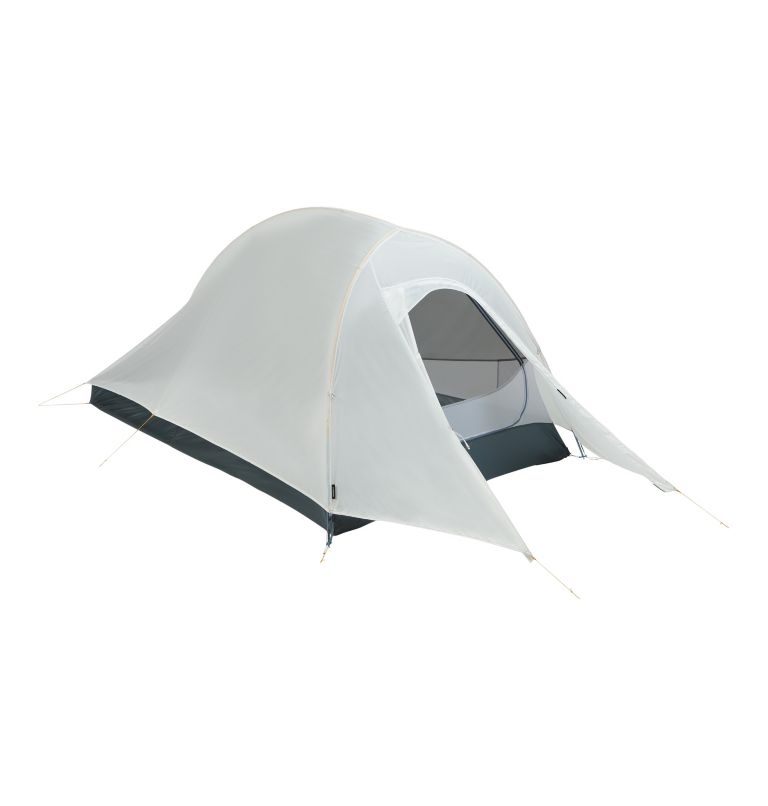 tent with fly, door open