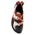 top view of the Women's solution climbing shoe, showing multi-directional velcro lacing system for a more accurate cinch fit. has asymmetrical toe box