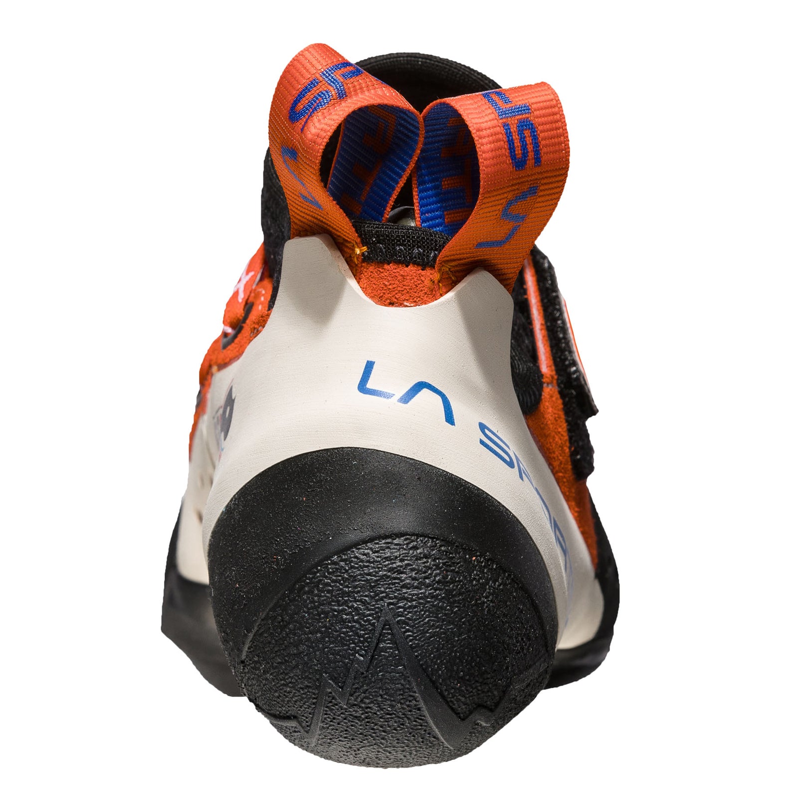 heel view of the women's solution climbing shoe, showing pronating heel