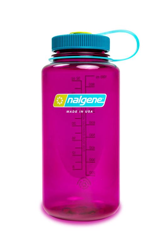nalgene 32 oz wide mouth sustain water bottle in eggplant