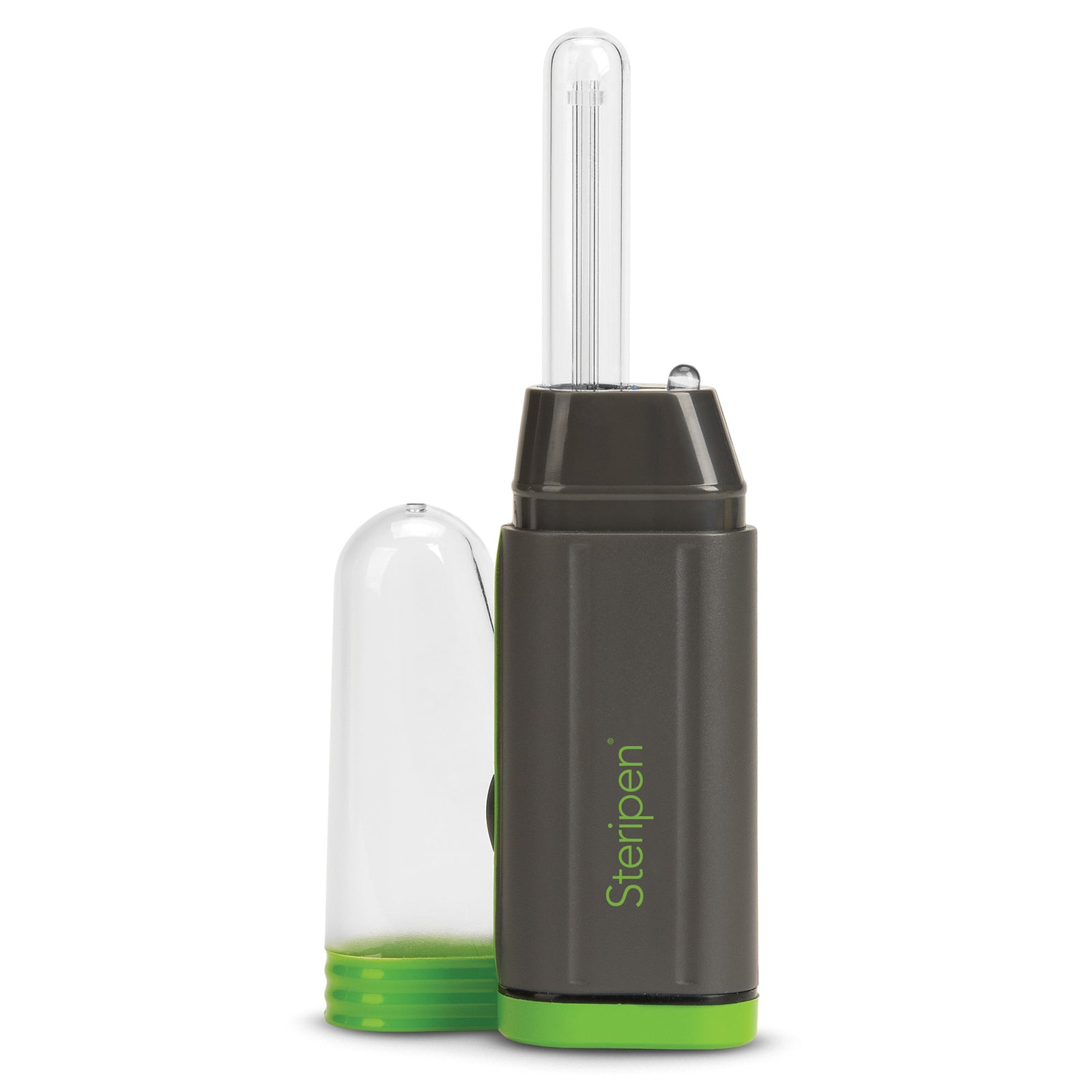 The steripen adventurer showing the light out of the protective cap