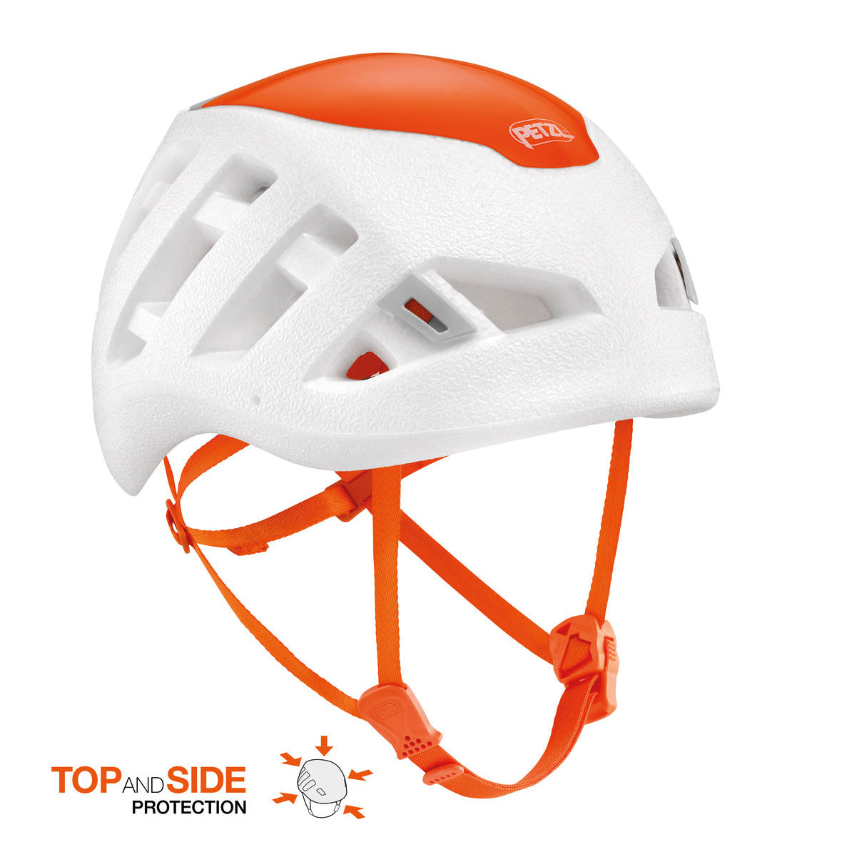 The petzl sirocco helmet front and side view