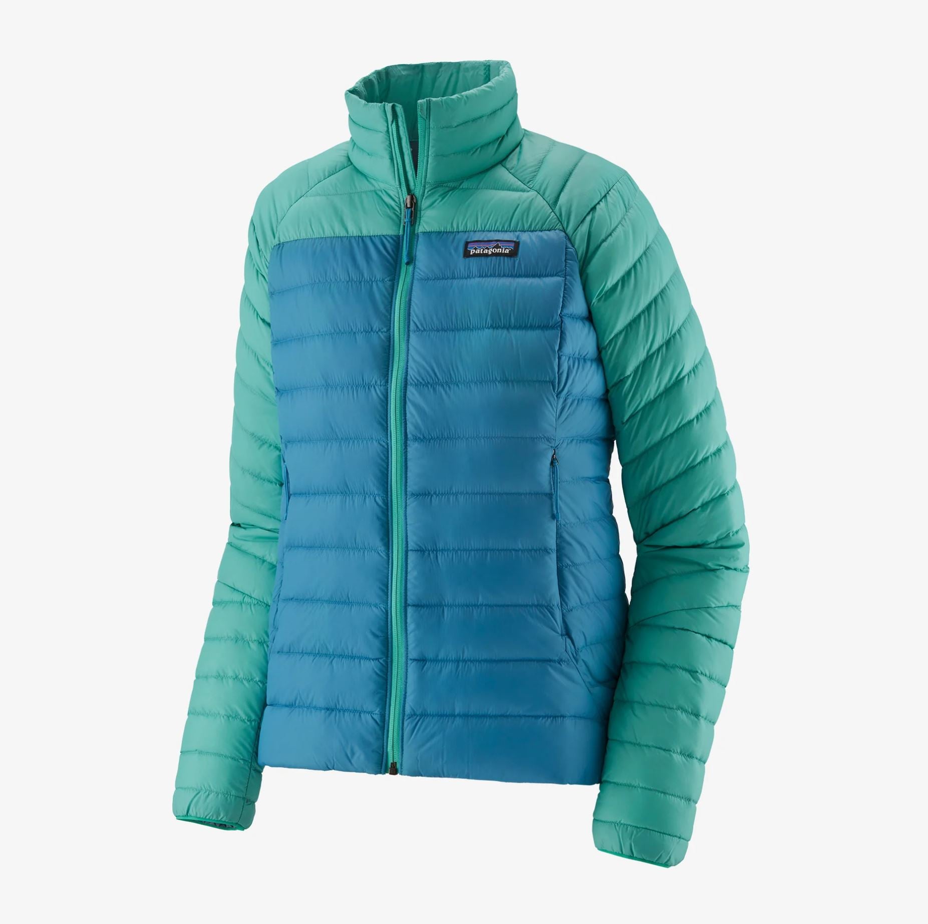 patagonia womens down sweater in anacapa blue, front view