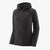 front view of the womens patagonia r1 air full zip hoody in the color black