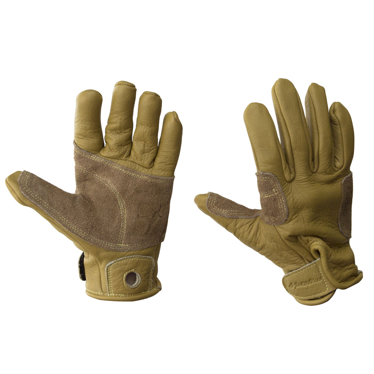 Photo of the Metolius Mountain Products full belay glove, both the palm and the back