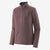 patagonia womens r1 daily zip neck in the color dusky brown-evening mauve x dye, front view