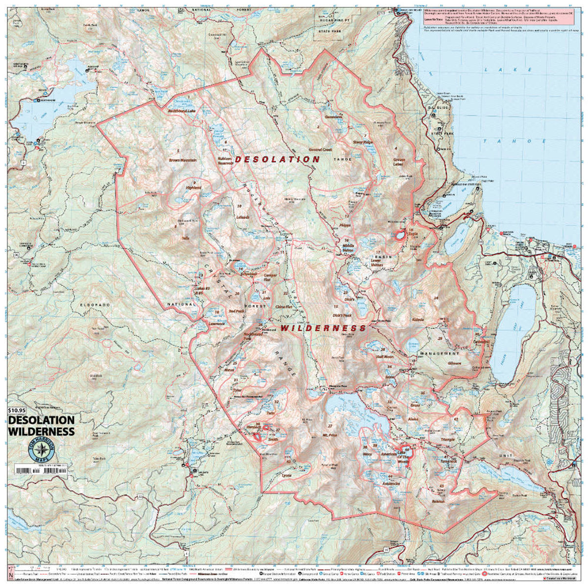 Tom Harrison Desolation Wilderness Trail Map