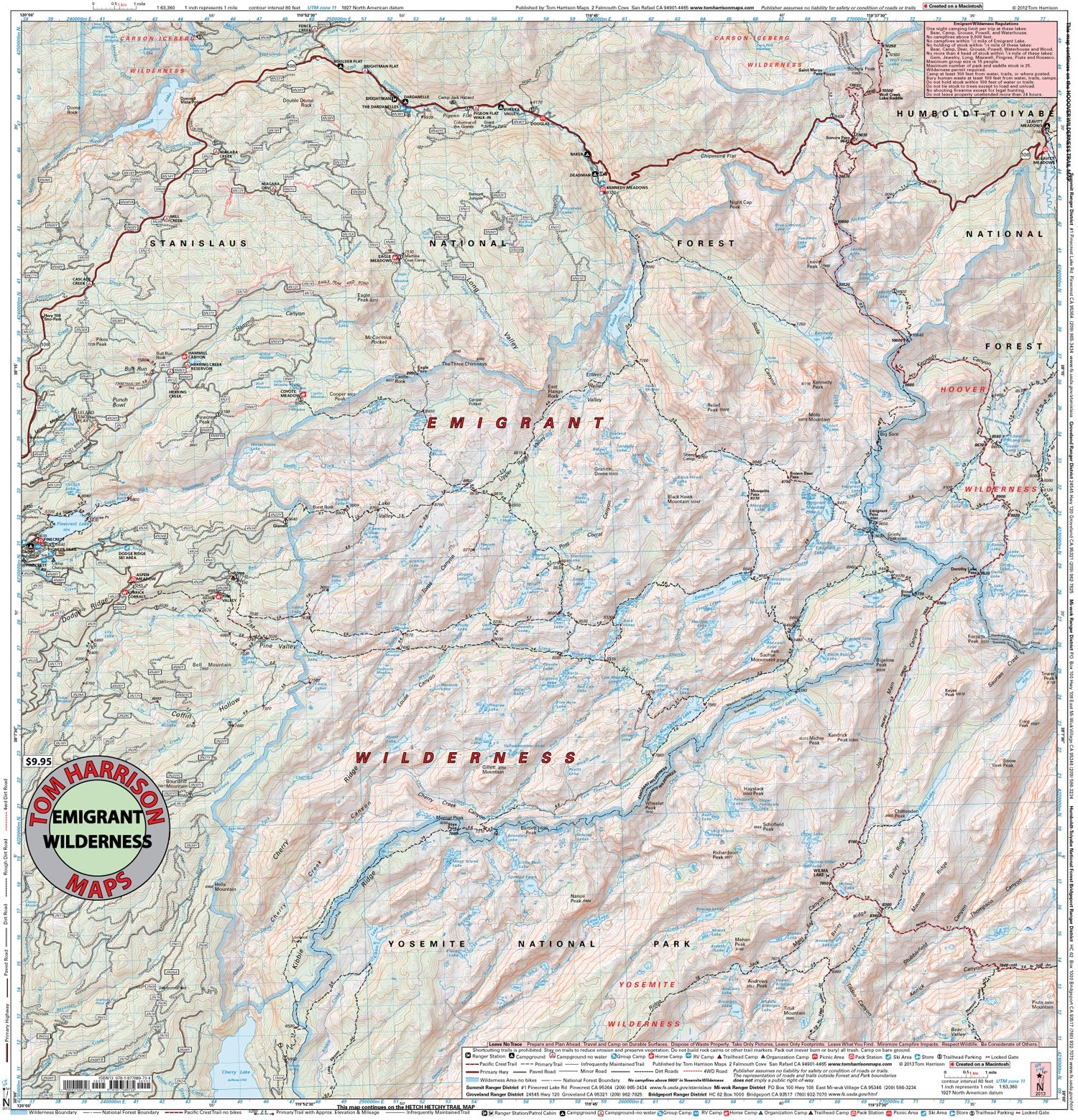 emigrant wilderness map detail vew