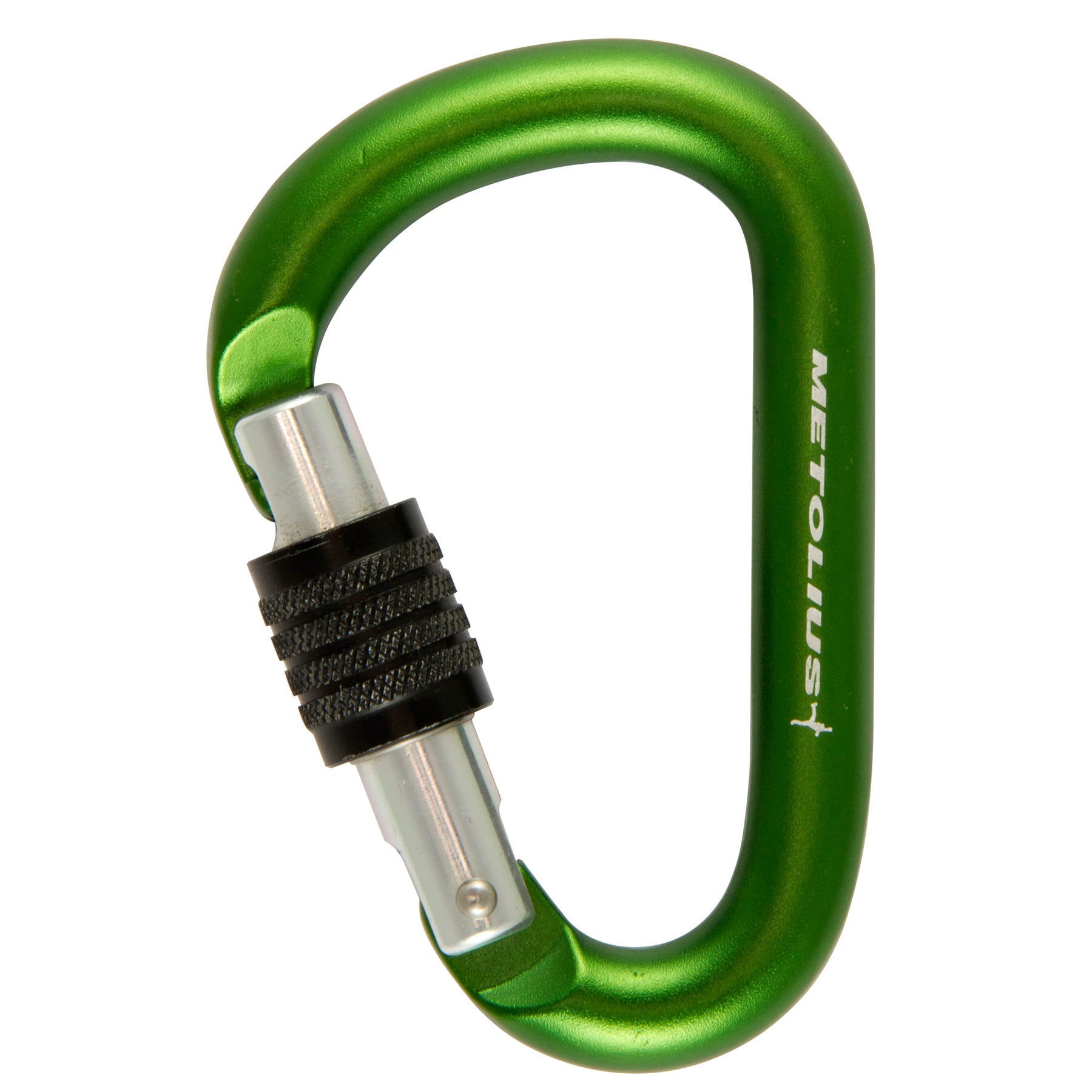 a photo of the metolius element key lock carabiner, in green