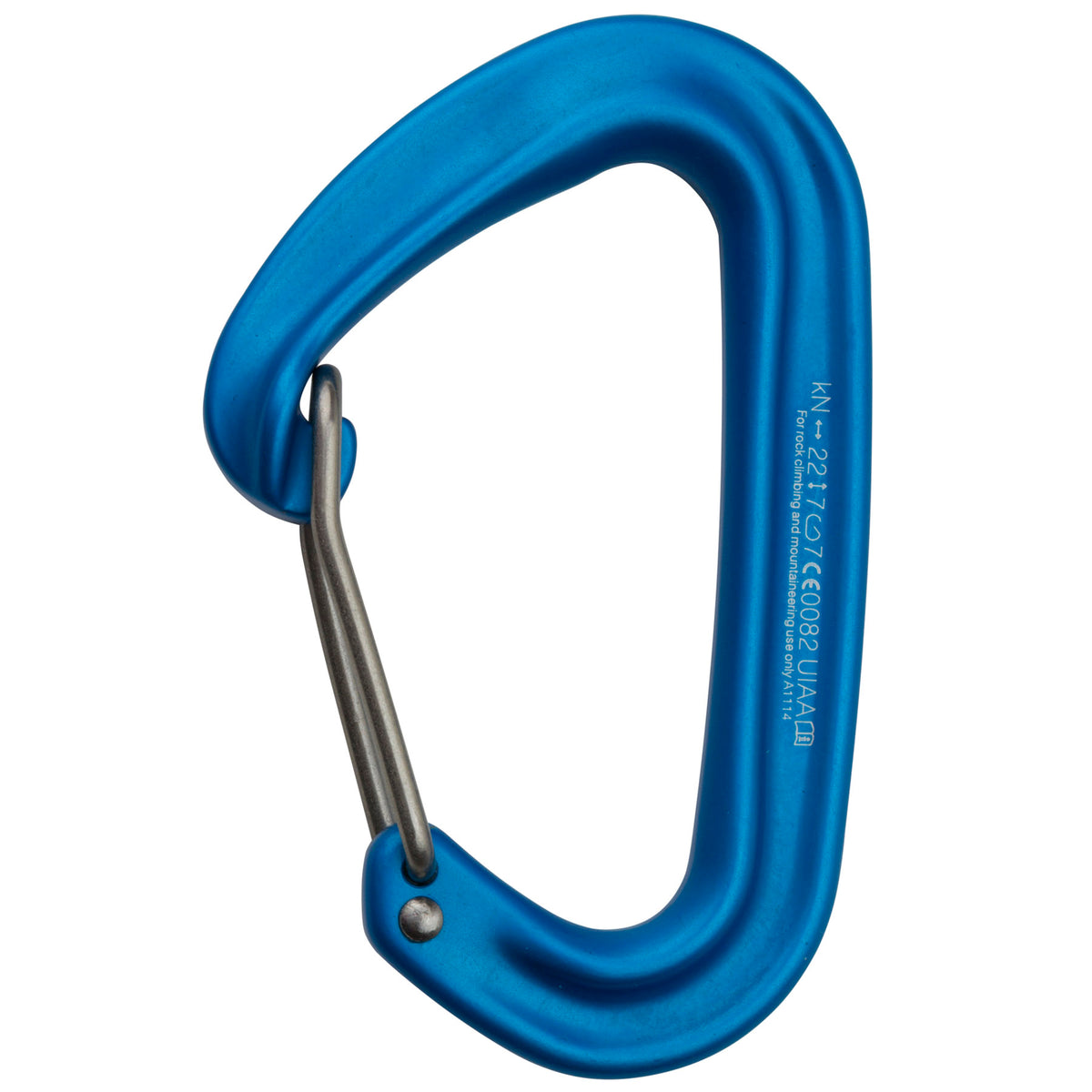 a photo of the fs mini II carabiner, blue