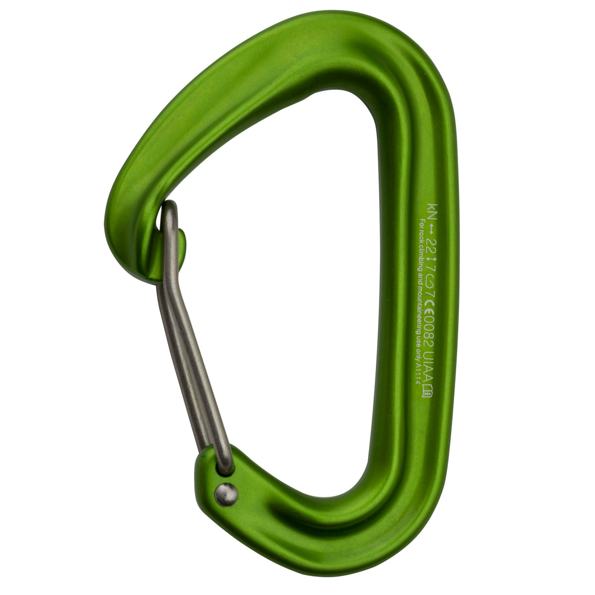 a photo of the fs mini II carabiner, green