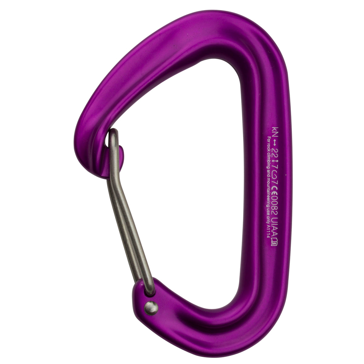 a photo of the fs mini II carabiner, purple