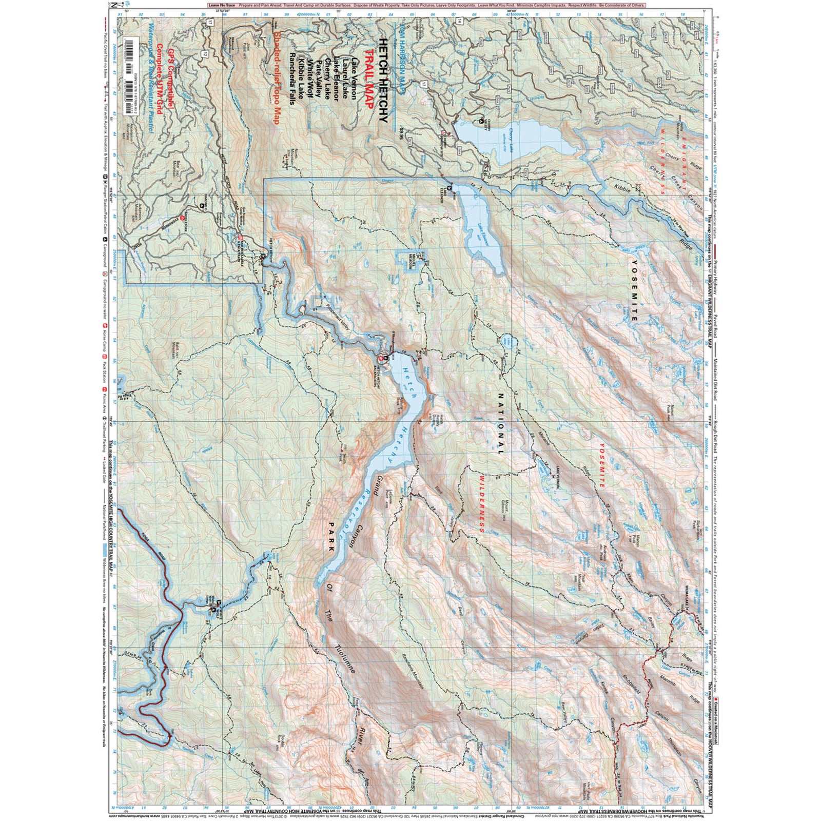 detail view of the hetch hetchy map