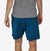patagonia mens multi trails shorts in lagom blue, back view on a model