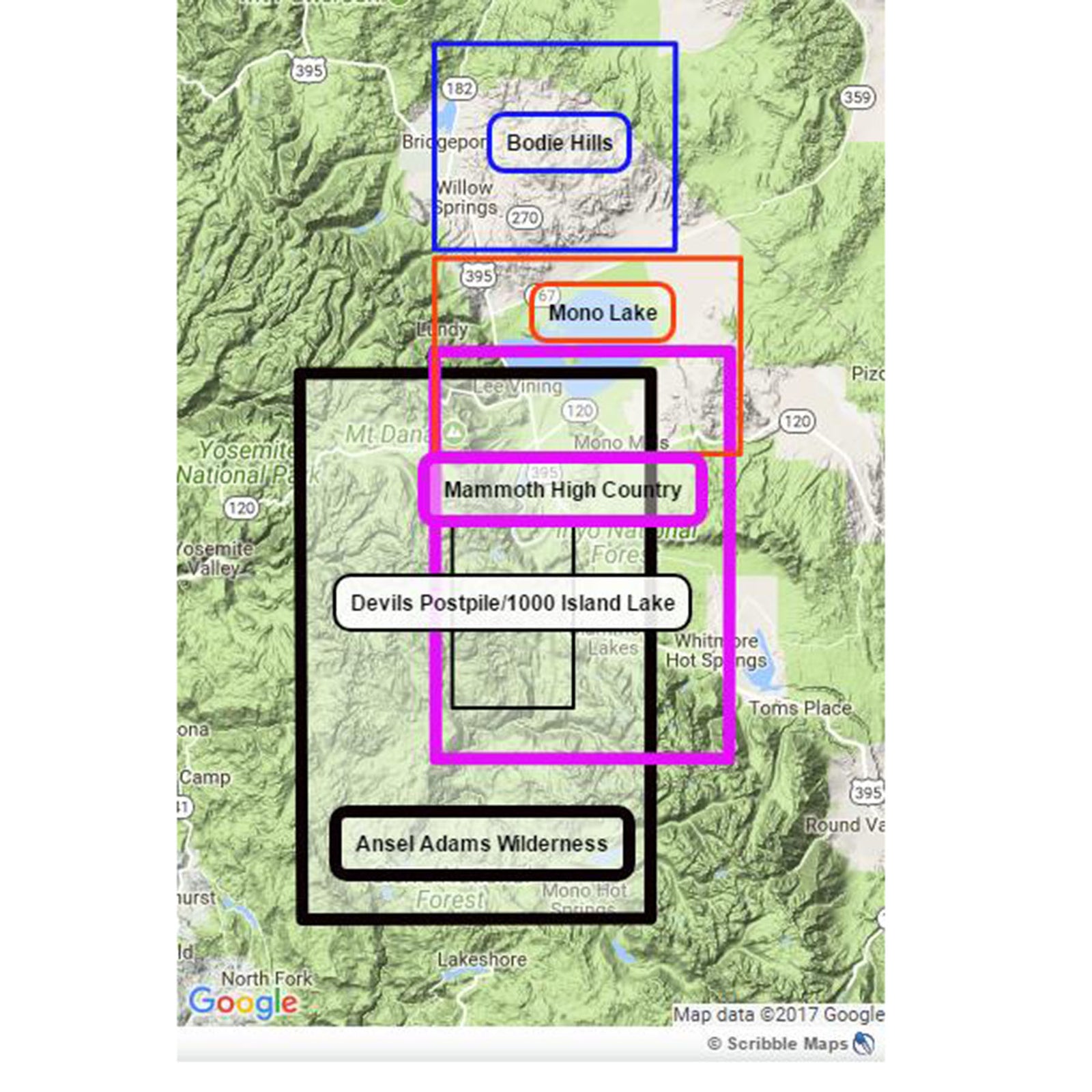 adjacent map coverage comparision