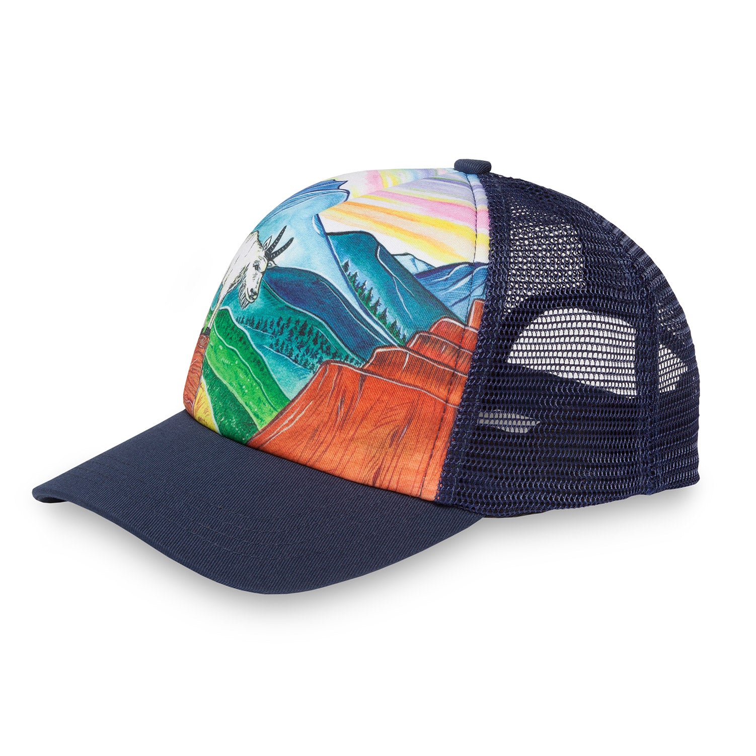 sunday afternoons kids' mountain goat trucker hat side view