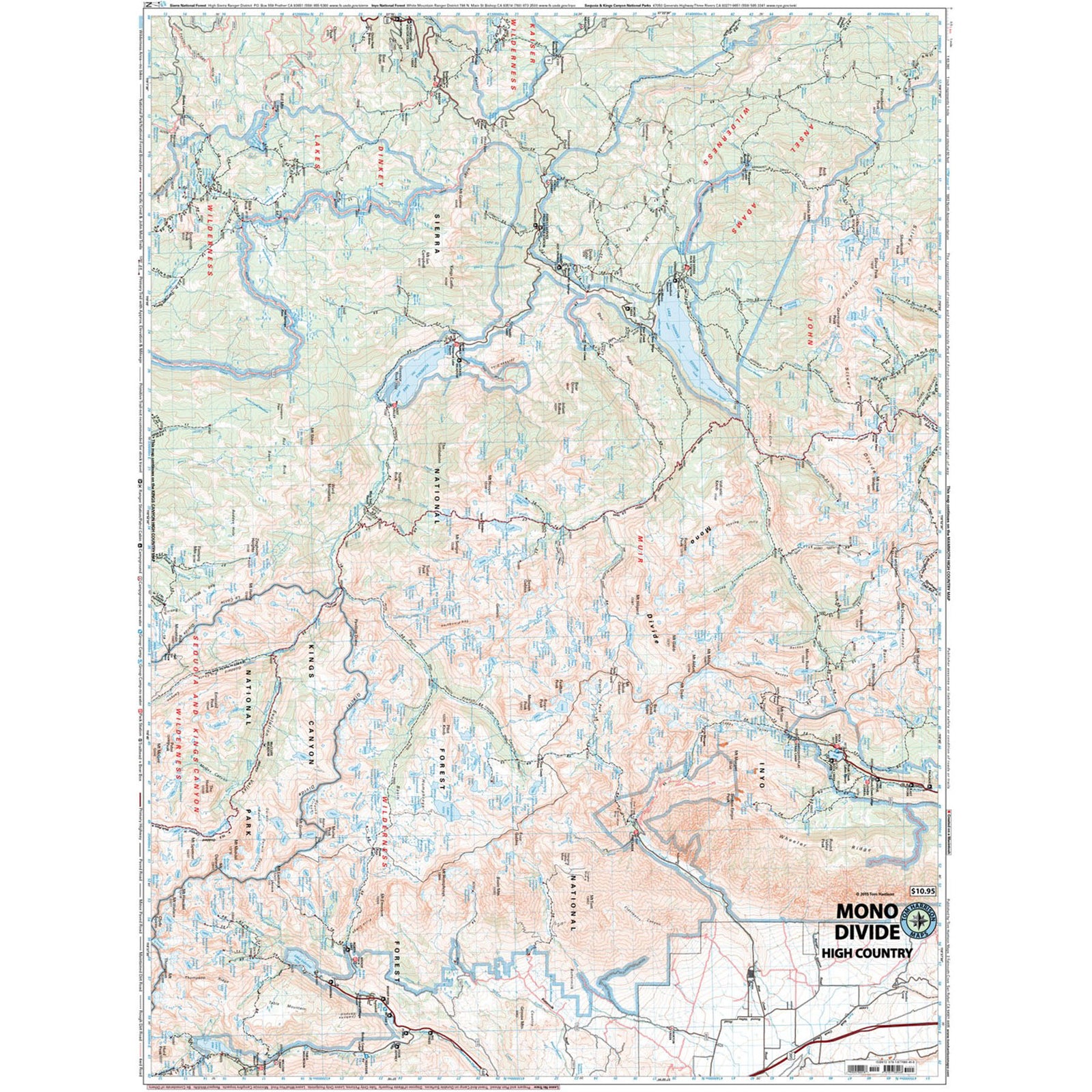 Mono Divide High country map detail