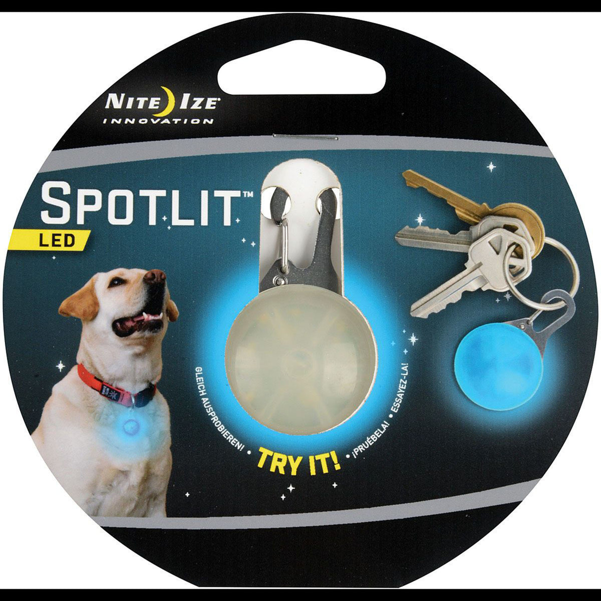 niteize dog collar light, blue
