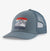 a photo of the patagonia line logo ridge lopro trucker hat in the color plume grey