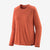 a front view of the patagonia womens long sleeve capilene cool daily shirt in the color quartz coral-light quartz coral x-dye