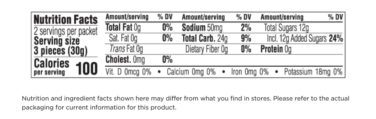 clif bloks nutrition facts