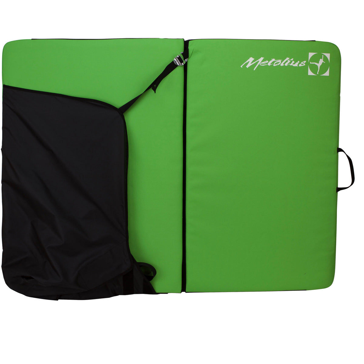 a photo of the metolius session II bouldering pad in green, open