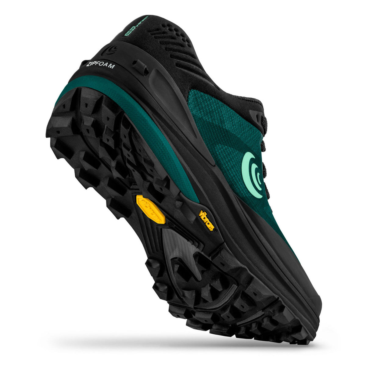 studio shot of the right shoe on its tip toe