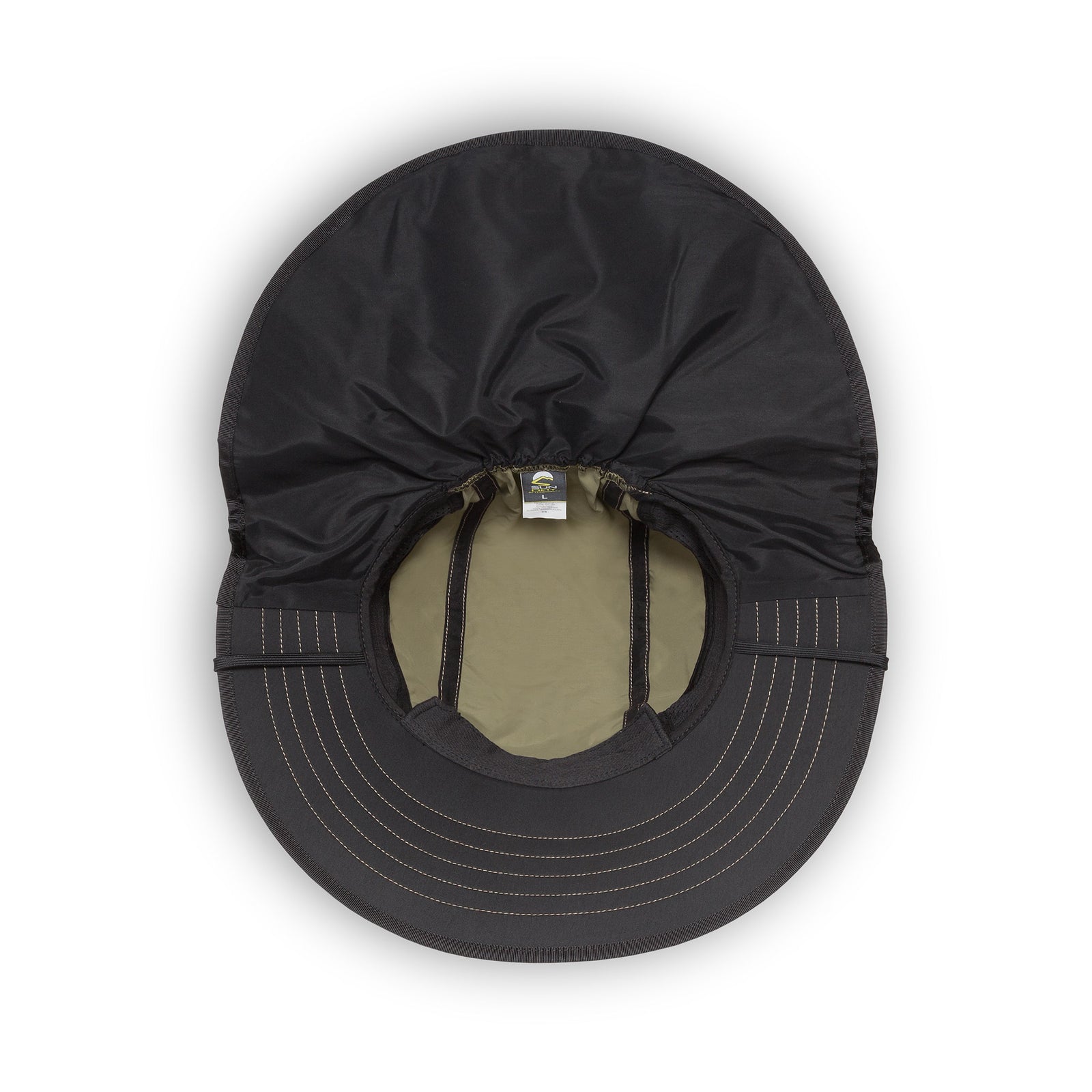 a photo of a sunday afternoon adventure hat in an adult size in sand, inside view