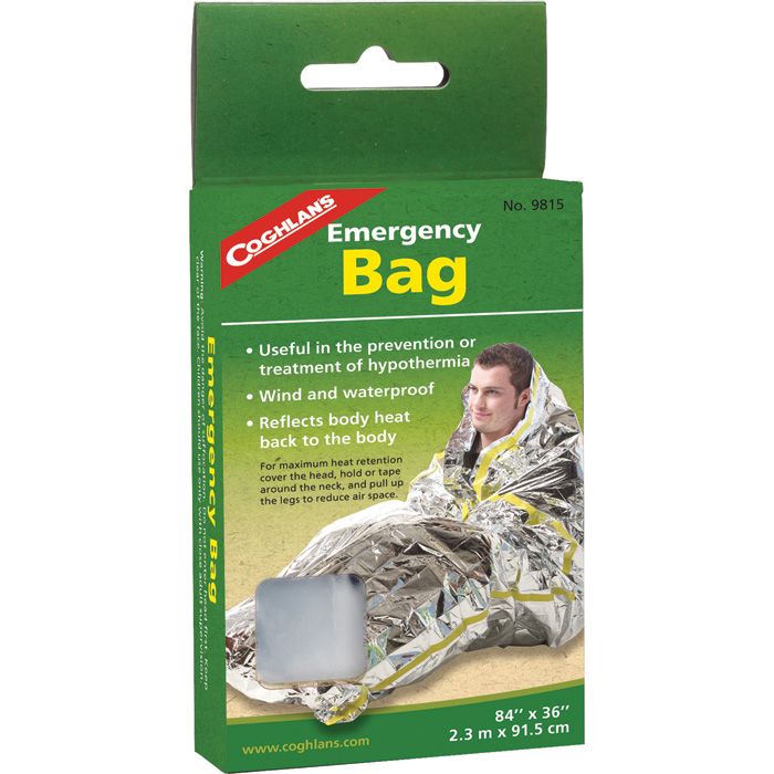 an emergency bag to protect from hypothermia