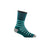 reverse sideview of women's animal haus crew light socks in teal with stripes 