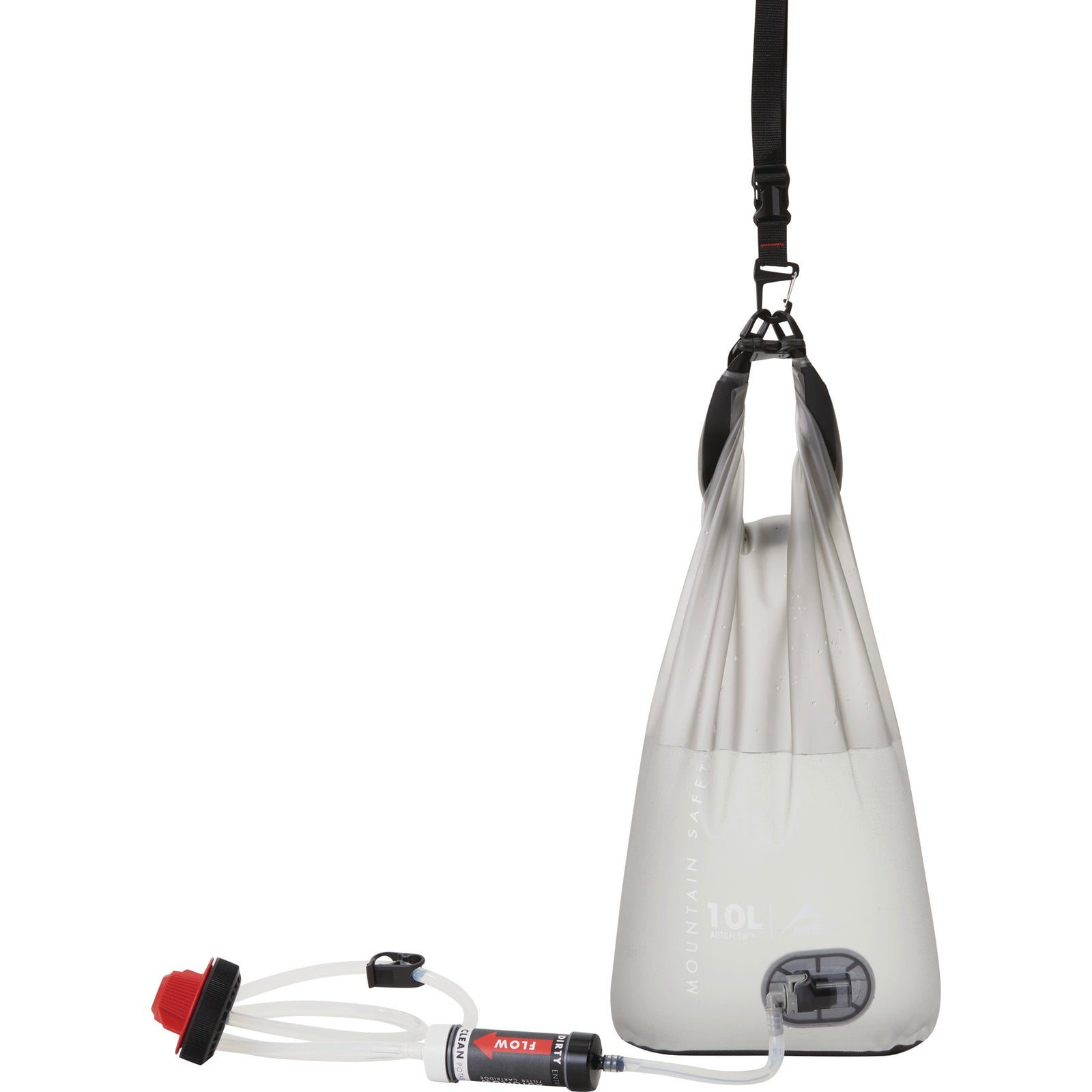 shows the entire system - the collection bag and the filter