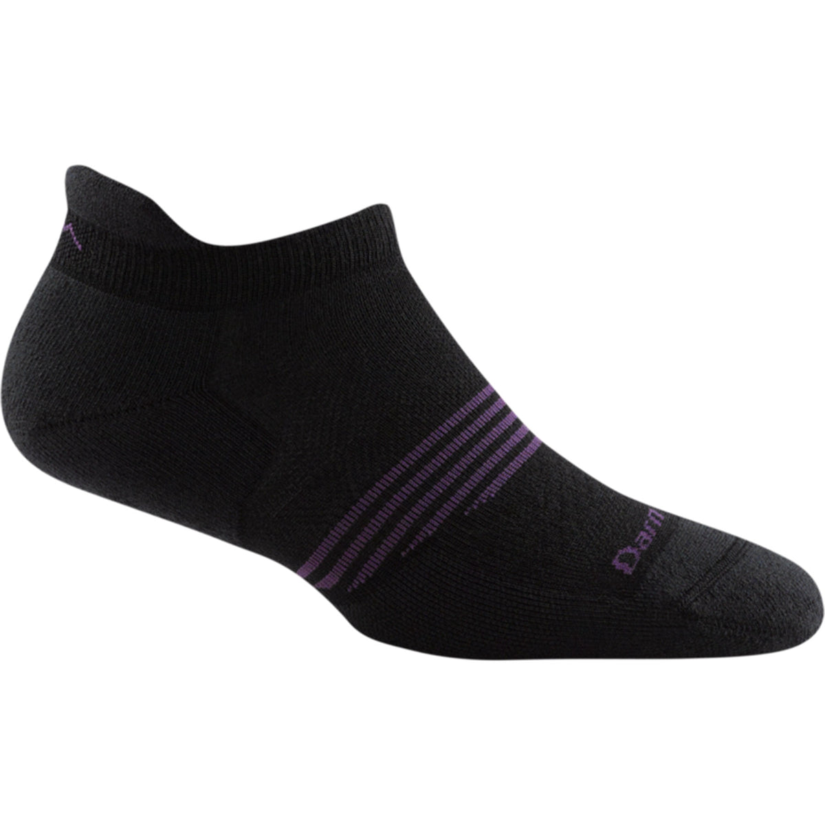 black sock w purple forefoot stripe