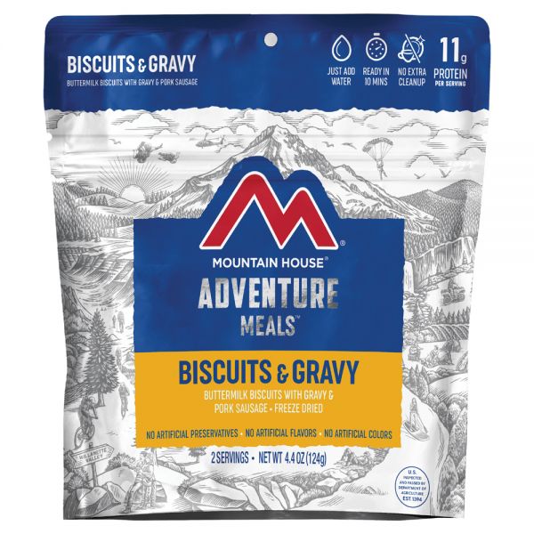 a packet of freeze dried biscuits and gravy