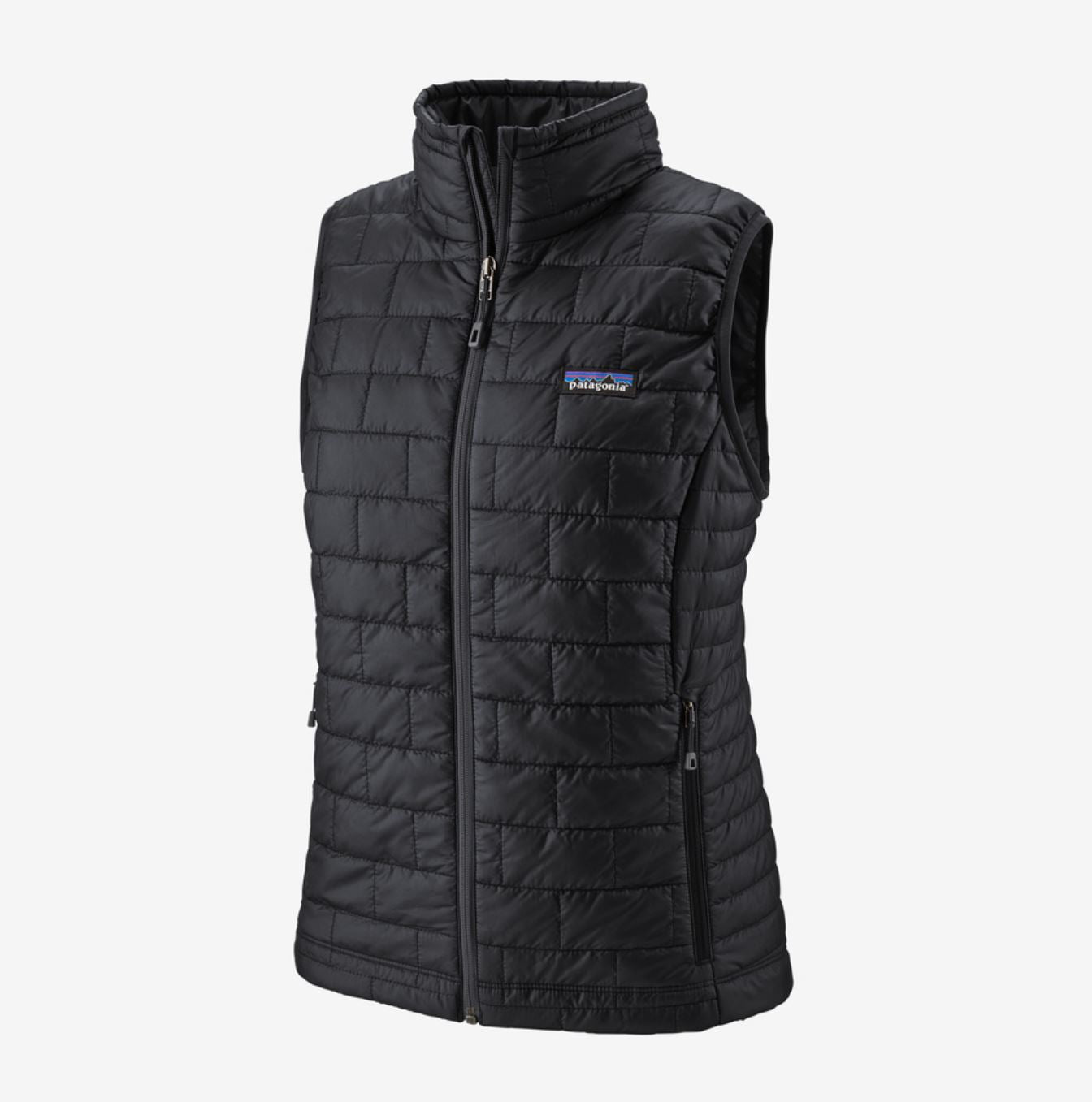 patagonia womens nano puff vest in black front view