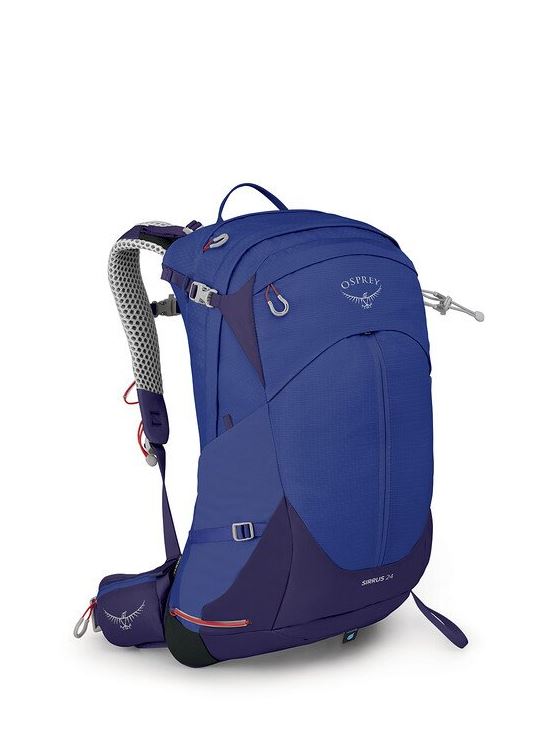 osprey sirrus 24 backpack in blueberry, front view