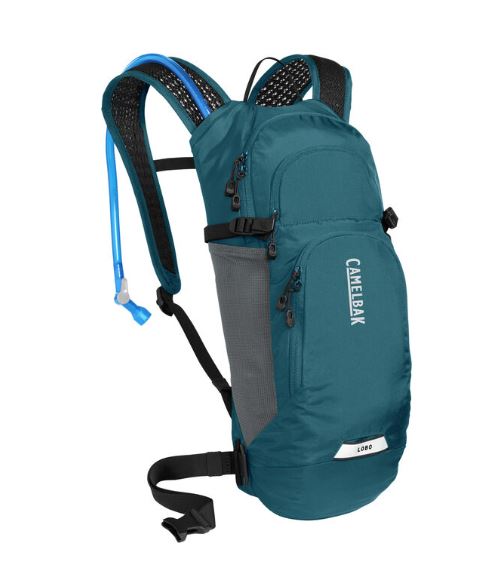 camelbak lobo 9 hydration pack in moroccan blue, front view