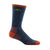 hiker boot sock cushion mens sideview in color blue with red and yellow detail