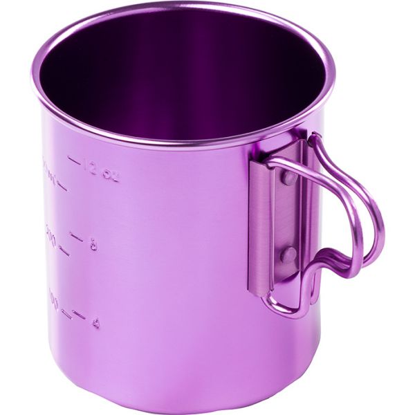 The purple GSI Bugaboo mug, showing the handles and graduations on the side