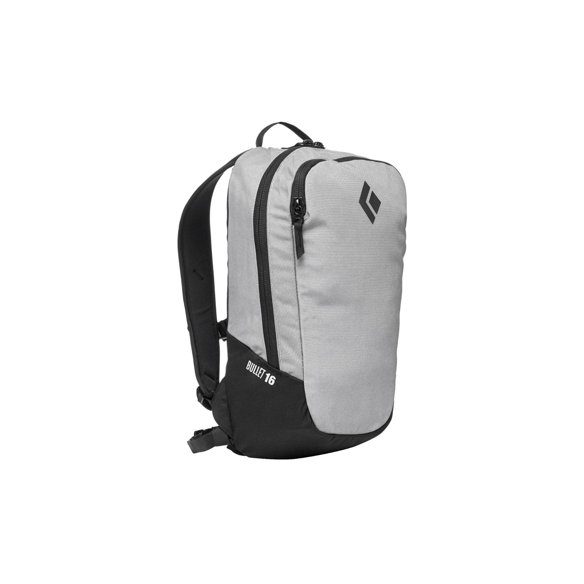 front of the pack. shows two pockets. color gray\