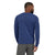 patagonia mens long sleeve capilene cool daily shirt in viking blue navy blue x dye on a model, back view